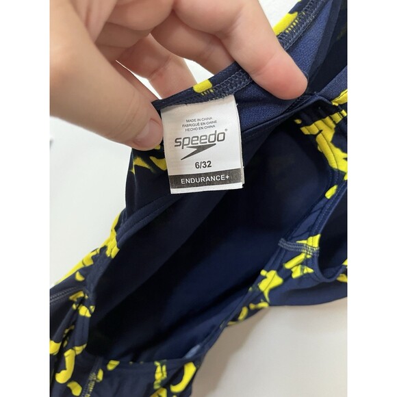 Speedo Size 6/32 Women's ENDURANCE Competitive Swimsuit Navy & Gold - Picture 5 of 5